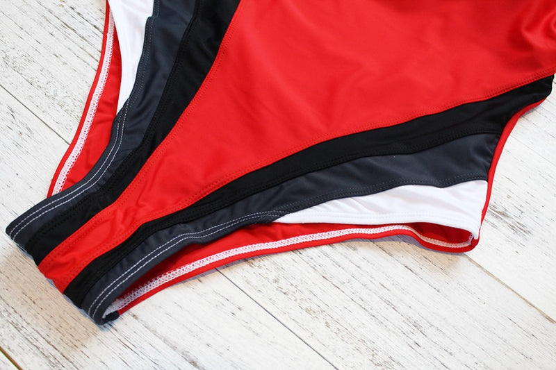 One Piece Fashion Swimsuit (Red) - Queenruler