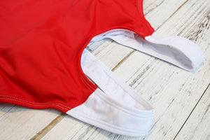 One Piece Fashion Swimsuit (Red) - Queenruler