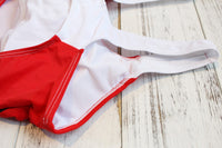 One Piece Fashion Swimsuit (Red) - Queenruler