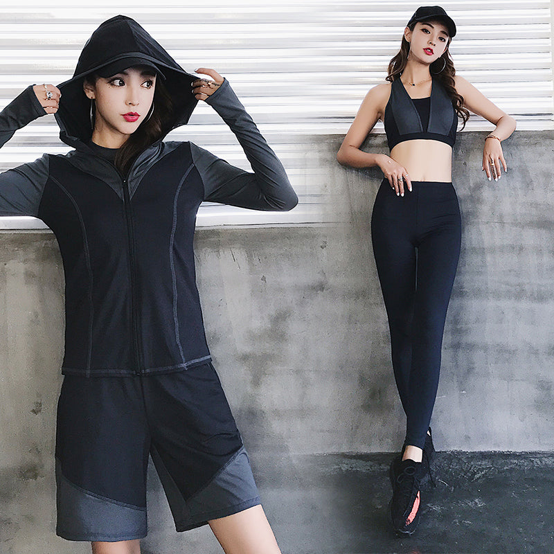 5PCS Sexy Yoga Set (Black) - Queenruler