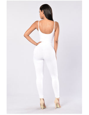 Quick-Dry Athletic Jumpsuit (White) - Queenruler