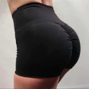 High Waist Push Up Shorts (Black) - Queenruler