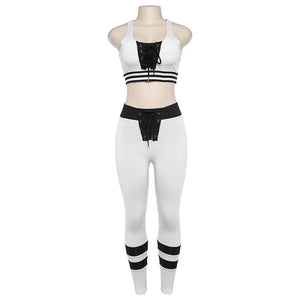 2 Piece Fashion Ribbons Sweatsuit - Queenruler
