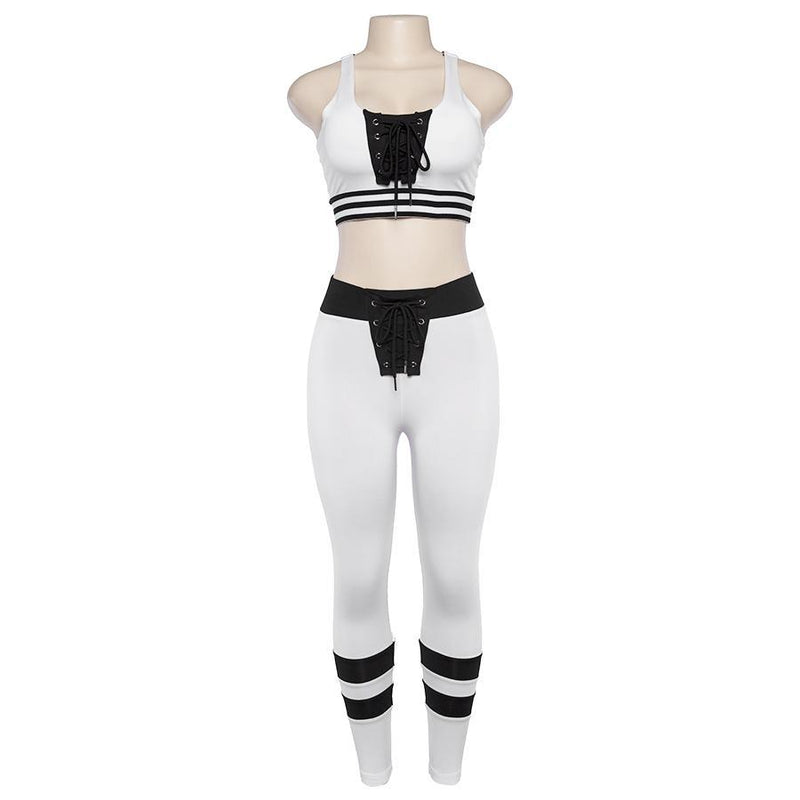 2 Piece Fashion Ribbons Sweatsuit - Queenruler