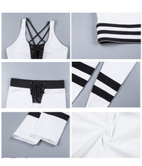 2 Piece Fashion Ribbons Sweatsuit - Queenruler
