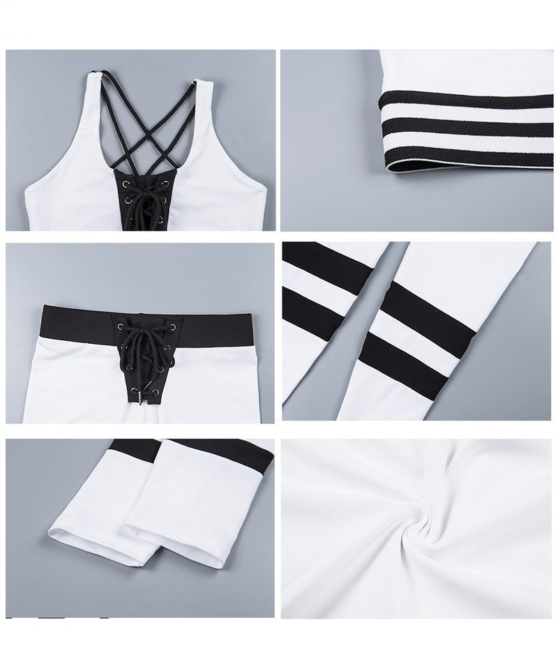 2 Piece Fashion Ribbons Sweatsuit - Queenruler