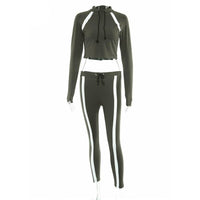Athletic Long Sleeve Turtleneck Set (Green) - Queenruler
