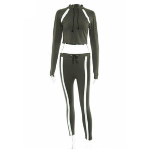 Athletic Long Sleeve Turtleneck Set (Green) - Queenruler