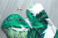 Sexy Leaf Print Swimsuit - Queenruler