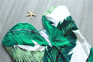 Sexy Leaf Print Swimsuit - Queenruler