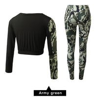 Long Sleeves Sportswear Set (Army Green) - Queenruler