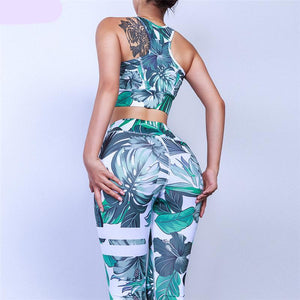 Floral Fitness 2 Piece Set (Green) - Queenruler