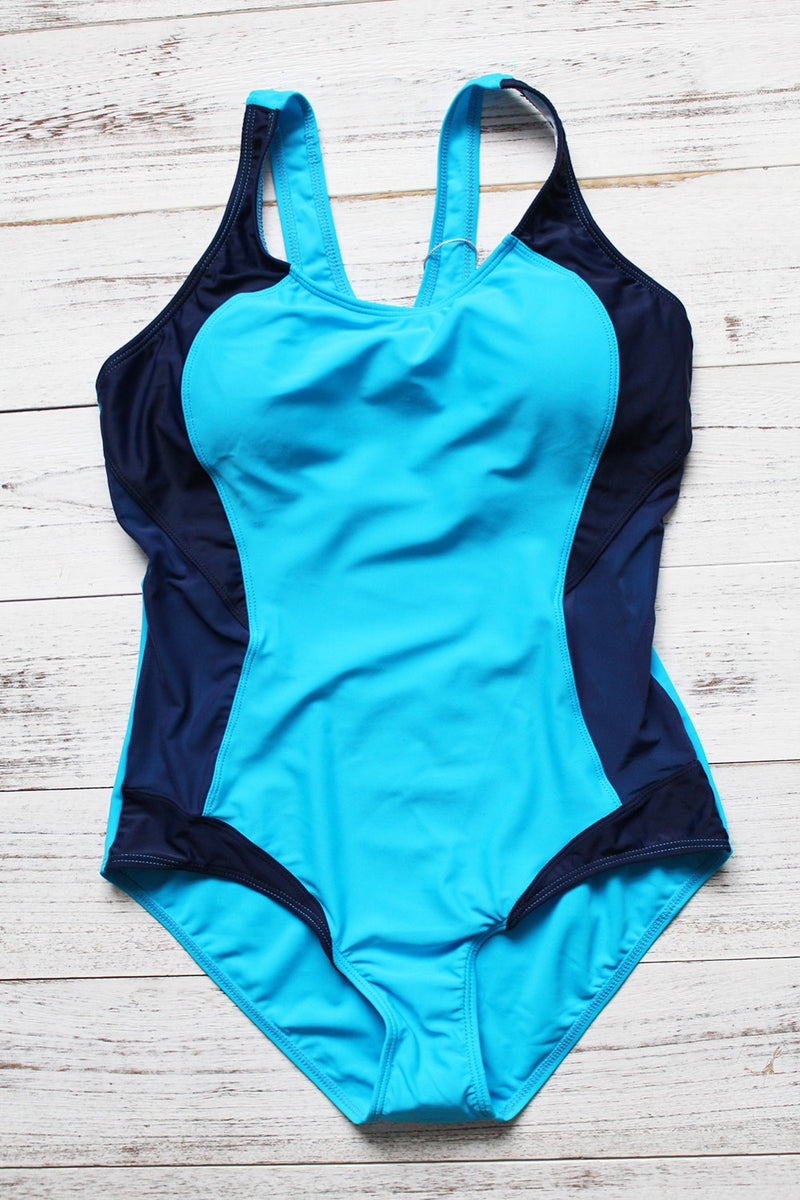 One Piece Fashion Swimsuit (Blue) - Queenruler