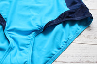 One Piece Fashion Swimsuit (Blue) - Queenruler