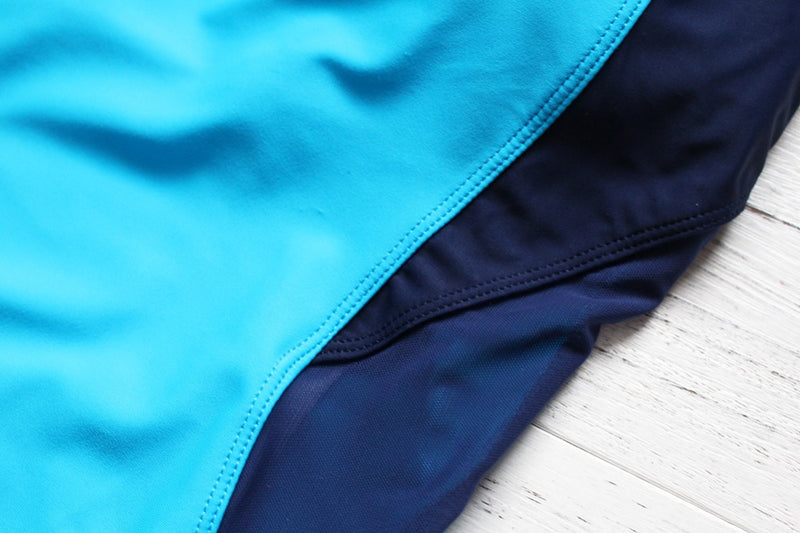 One Piece Fashion Swimsuit (Blue) - Queenruler