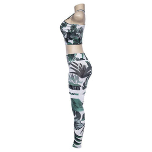 Floral Fitness 2 Piece Set (Green) - Queenruler
