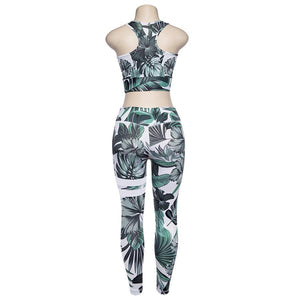 Floral Fitness 2 Piece Set (Green) - Queenruler