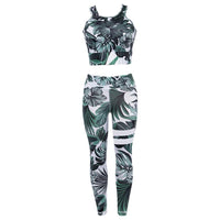 Floral Fitness 2 Piece Set (Green) - Queenruler