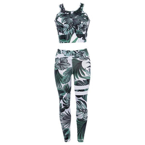 Floral Fitness 2 Piece Set (Green) - Queenruler
