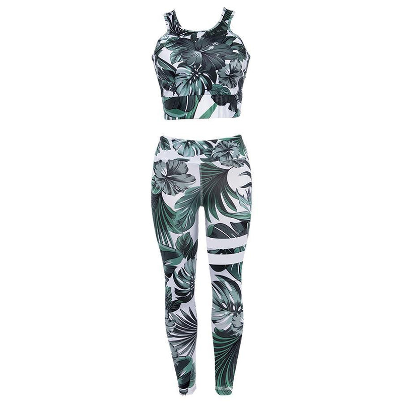 Floral Fitness 2 Piece Set (Green) - Queenruler