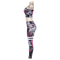 Floral Fitness 2 Piece Set (Purple) - Queenruler