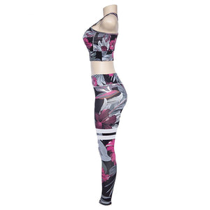 Floral Fitness 2 Piece Set (Purple) - Queenruler
