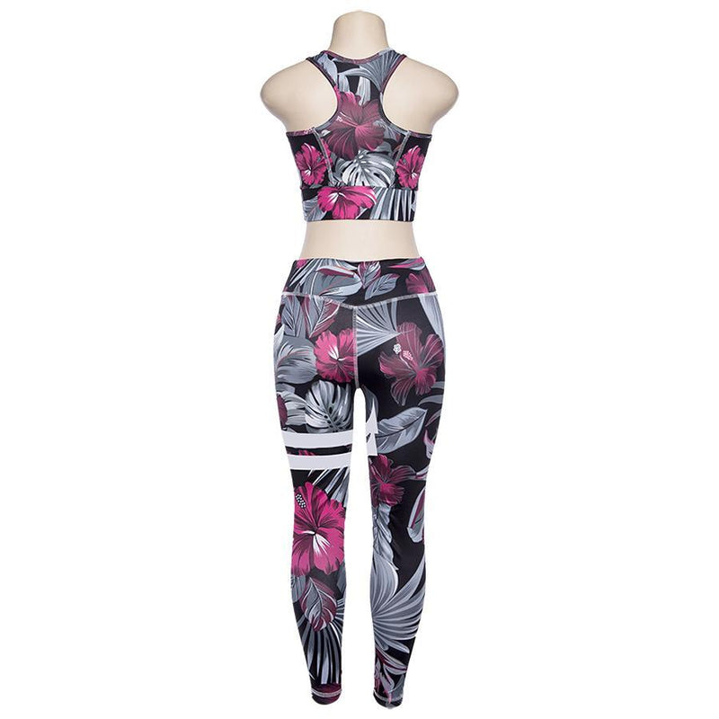 Floral Fitness 2 Piece Set (Purple) - Queenruler
