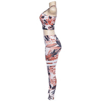 Floral Fitness 2 Piece Set (Orange) - Queenruler
