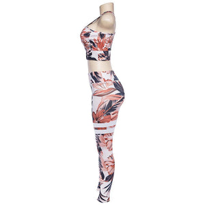 Floral Fitness 2 Piece Set (Orange) - Queenruler
