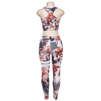 Floral Fitness 2 Piece Set (Orange) - Queenruler