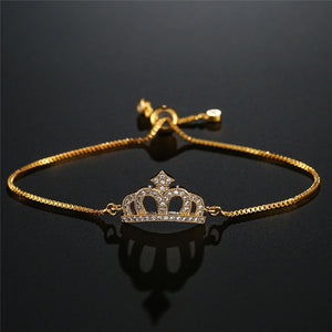 Luxury Zirconia Cubic Queen Crown Bracelet