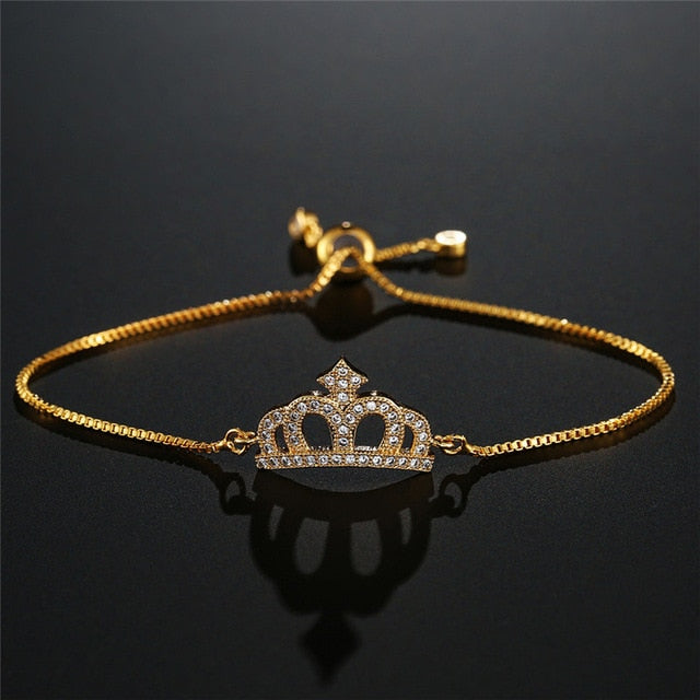 Luxury Zirconia Cubic Queen Crown Bracelet