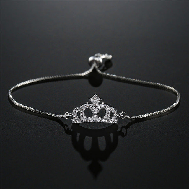 Luxury Zirconia Cubic Queen Crown Bracelet
