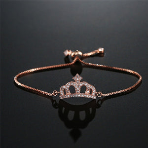 Luxury Zirconia Cubic Queen Crown Bracelet