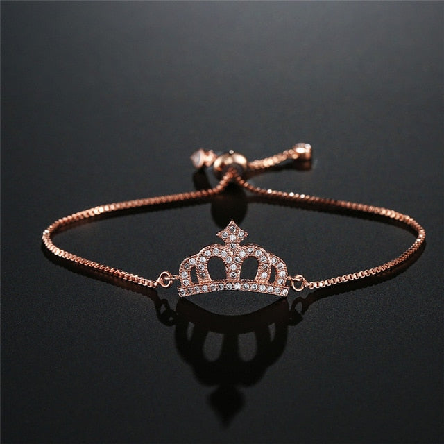 Luxury Zirconia Cubic Queen Crown Bracelet