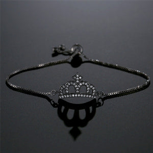 Luxury Zirconia Cubic Queen Crown Bracelet