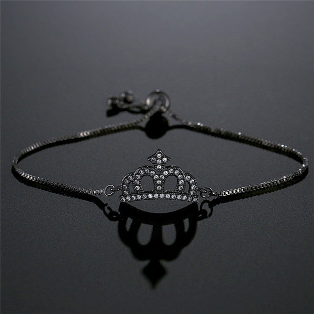 Luxury Zirconia Cubic Queen Crown Bracelet