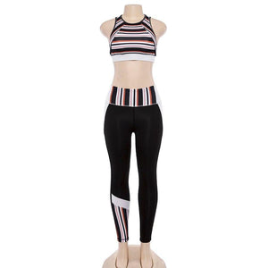 Two Piece Stripe Sports Wear - Queenruler