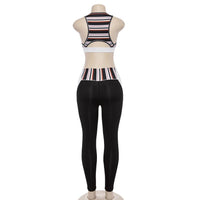 Two Piece Stripe Sports Wear - Queenruler