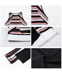 Two Piece Stripe Sports Wear - Queenruler