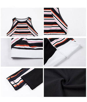Two Piece Stripe Sports Wear - Queenruler