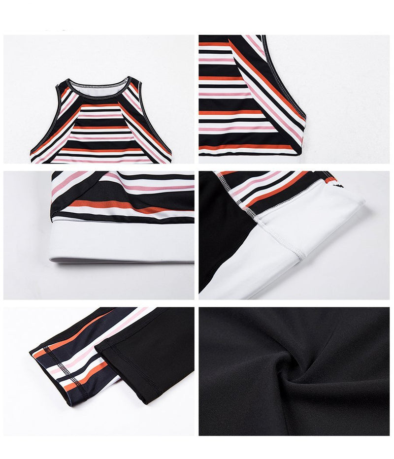 Two Piece Stripe Sports Wear - Queenruler