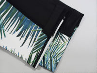 Leaves Print Sport Leggings (Green) - Queenruler