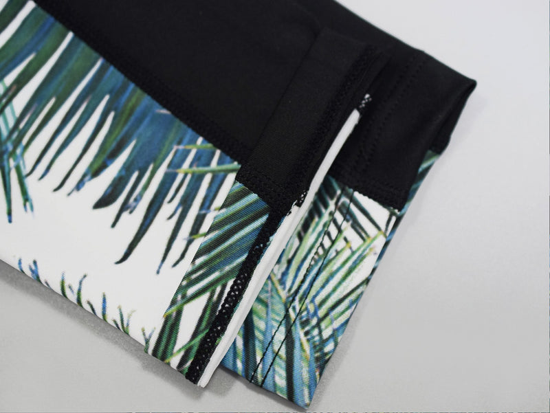 Leaves Print Sport Leggings (Green) - Queenruler