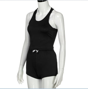 Racer Back Yoga Set (Black) - Queenruler