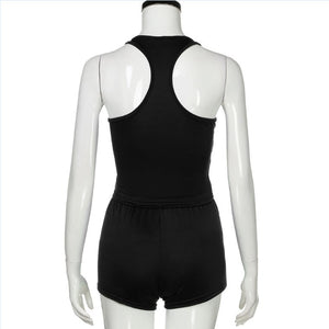 Racer Back Yoga Set (Black) - Queenruler