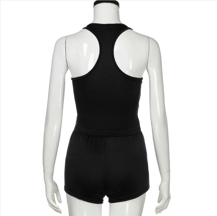 Racer Back Yoga Set (Black) - Queenruler