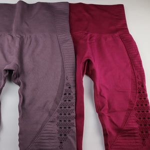 Seamless Tummy Control Leggings (Wine Red) - Queenruler