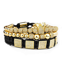 Handmade 3pcs set luxury Zircon titan Bracelet
